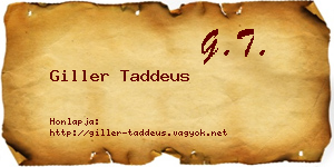 Giller Taddeus névjegykártya